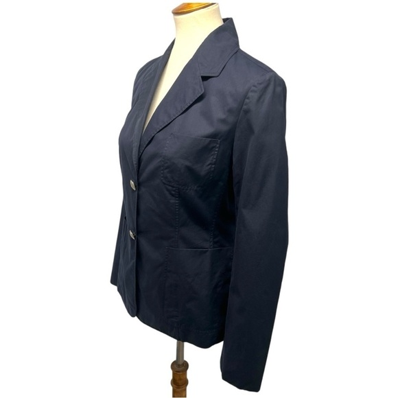 Celine Authentic Designer Navy Blue Cotton 2 Button Blazer Jacket Women’s EU 40 - Picture 4 of 13